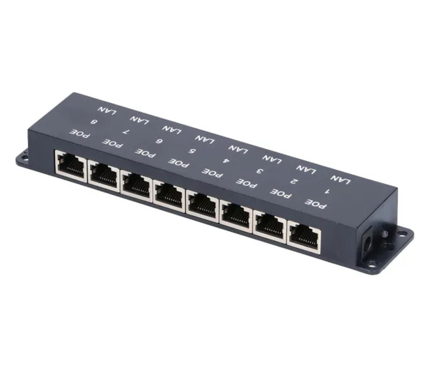 ExtraLink 8 Portowy PoE Injector 8x 100Mb/s RJ45 - 1541571 - zdjęcie